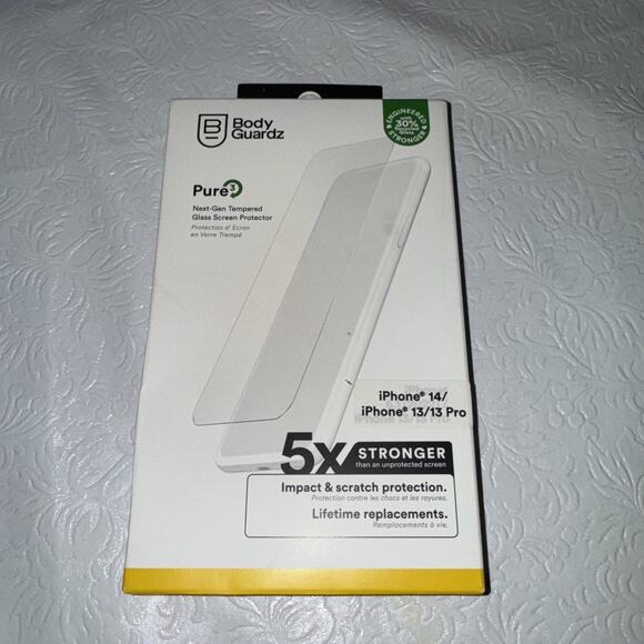Body Guardz Pure 3 Tempered Glass Screen Protector For iPhone 14 13 13 Pro New - Picture 1 of 6